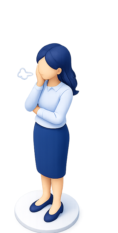 業務プロセスに悩む人のイラスト